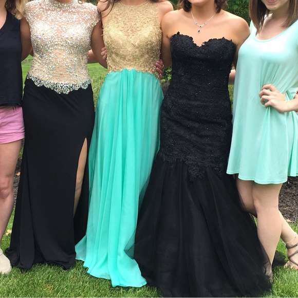 Teal & Gold Princess Jasmine Prom Dress - Picture 5 of 11